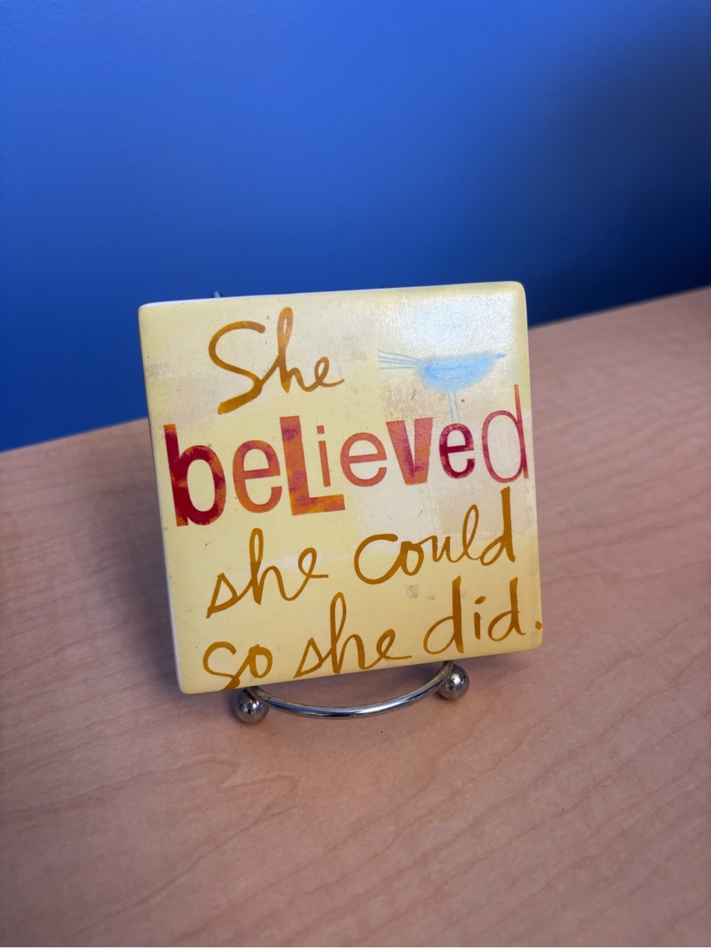 “She Believed She Could” Motivational Desk Sign